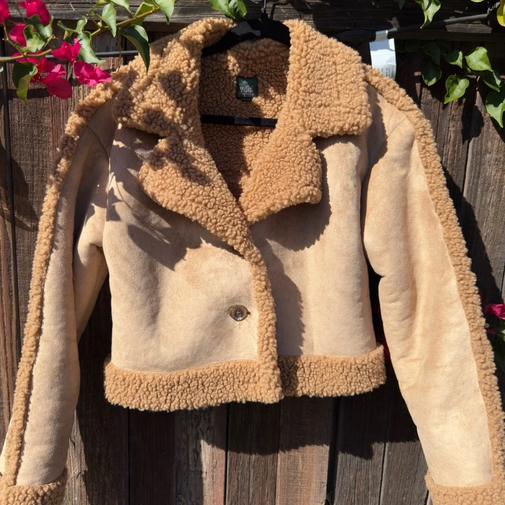 Tan Shearling & suede Jacket medium - Picture 2 of 5